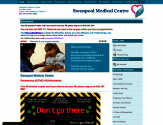 swanpoolmedicalcentre.co.uk screenshot