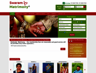 swarammatrimony.com screenshot