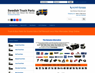 swedishtruckpartsshop.co.uk screenshot