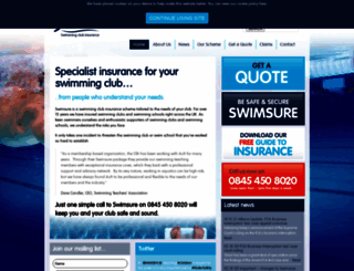 swimmingclubinsurance.co.uk screenshot