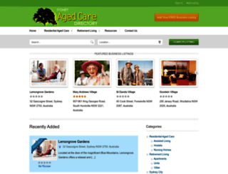 sydneyagedcare.com screenshot