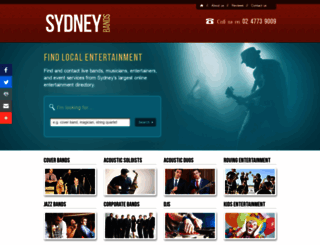 sydneybands.com.au screenshot
