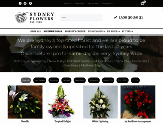 sydneyflowers.com.au screenshot