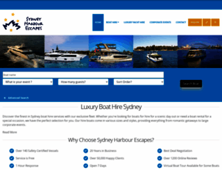 sydneyharbourescapes.com.au screenshot