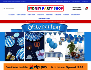 sydneypartyshop.com.au screenshot