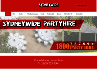 sydneywidepartyhire.com.au screenshot
