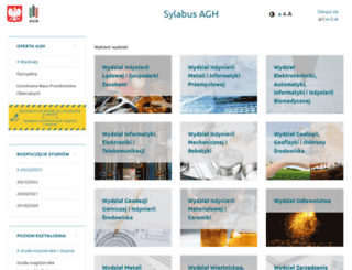 syllabuskrk.agh.edu.pl screenshot