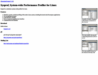 sysprof.com screenshot