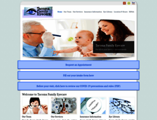 tacomafamilyeyecare.com screenshot