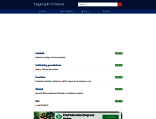 tagalog.pinoydictionary.com screenshot