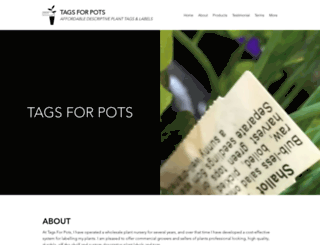 tagsforpots.com.au screenshot
