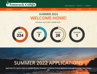 tamarackcamps.com screenshot