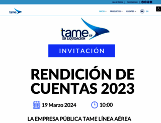 tame.com.ec screenshot