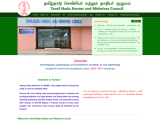 tamilnadunursingcouncil.com screenshot