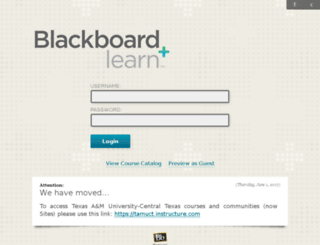 tamuct.blackboard.com screenshot