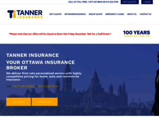 tannerinsurance.com screenshot