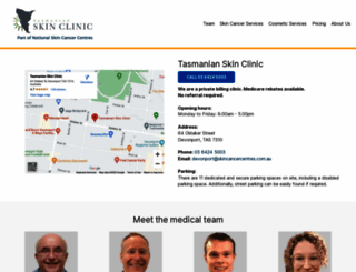 tasmanianskinclinic.com.au screenshot
