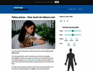 tattoocalculator.com screenshot