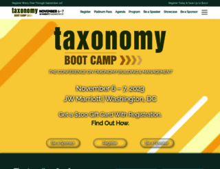 taxonomybootcamp.com screenshot
