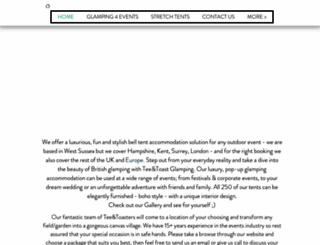 teeandtoastglamping.com screenshot