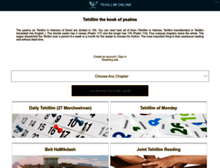 tehillim-online.com screenshot