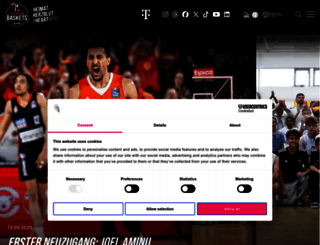 telekom-baskets-bonn.de screenshot