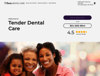tenderdentalcare.com screenshot