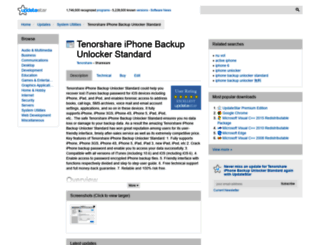 tenorshare-iphone-backup-unlocker-standard.updatestar.com screenshot