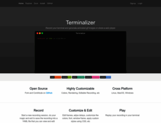 terminalizer.com screenshot
