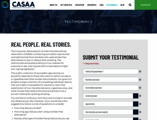 testimonials.casaa.org screenshot
