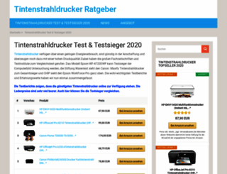 testsieger-tintenstrahldrucker.de screenshot