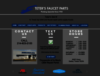tetersfaucetparts.com screenshot