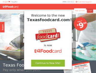 texasfoodcard.com screenshot