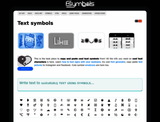 text-symbols.com screenshot