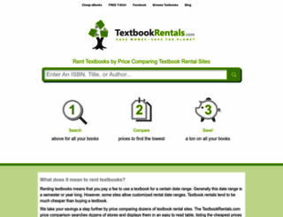 textbookrentals.com screenshot