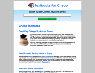 textbooksforcheap.com screenshot