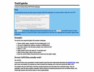 textcaptcha.com screenshot