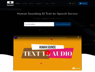 texttoaudiospeech.com screenshot