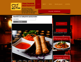 thaitaniumrestaurant.com screenshot
