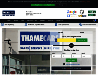 thame-tyres.co.uk screenshot