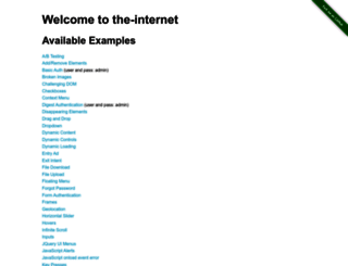 the-internet.herokuapp.com screenshot