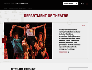theatre.uindy.edu screenshot