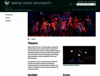 theatre.wayne.edu screenshot