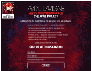 theavrilproject.avrillavigne.com screenshot