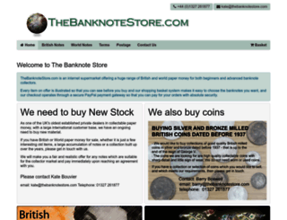 thebanknotestore.com screenshot