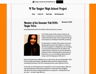 thebaylorhighschoolproject.wordpress.com screenshot