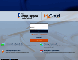 thechristhospitalmychart.com screenshot