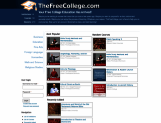 thefreecollege.com screenshot
