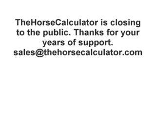 thehorsecalculator.com screenshot