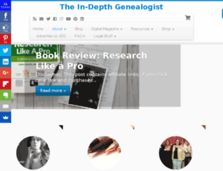 theindepthgenealogist.com screenshot